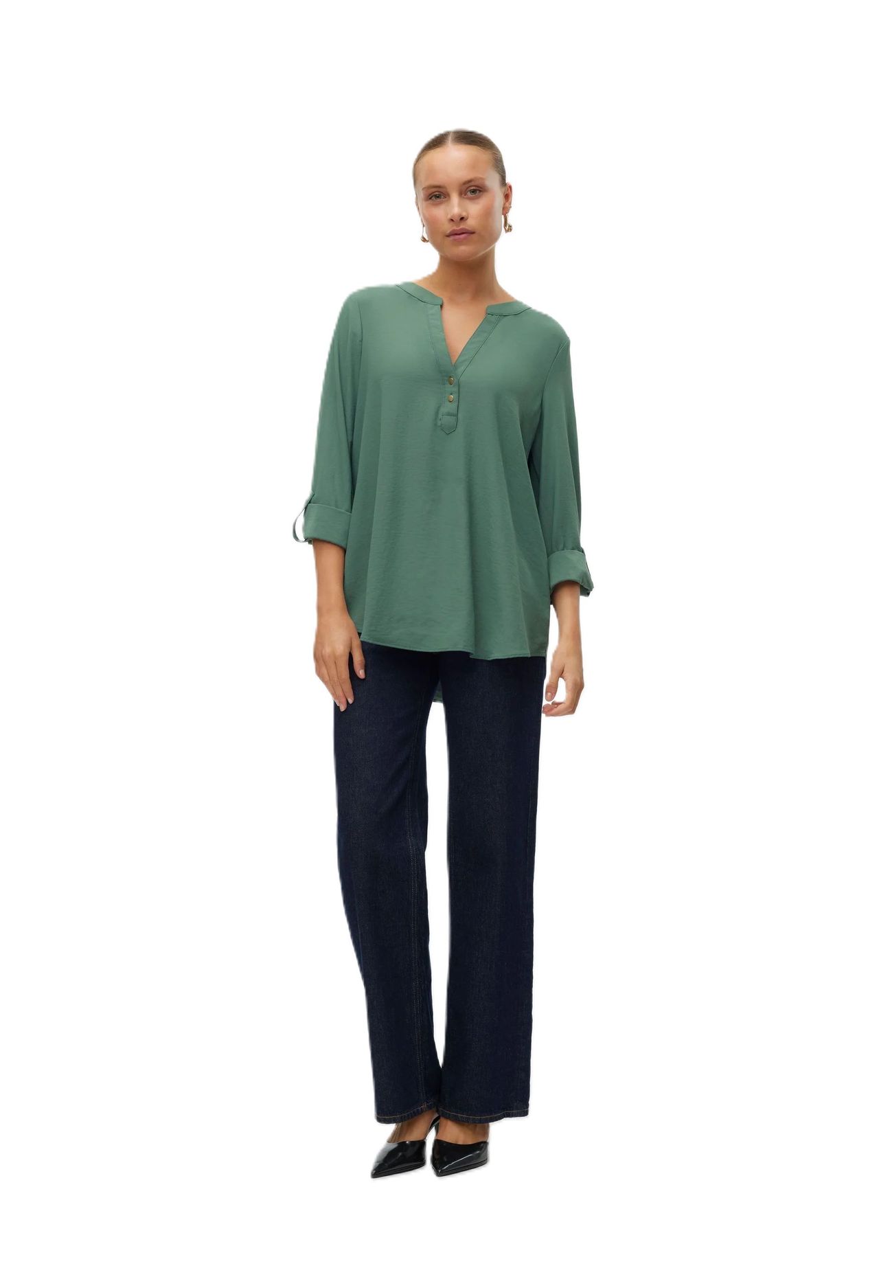 VERO MODA® Blusenshirt Split-Neck für Damen Super Sparpreis