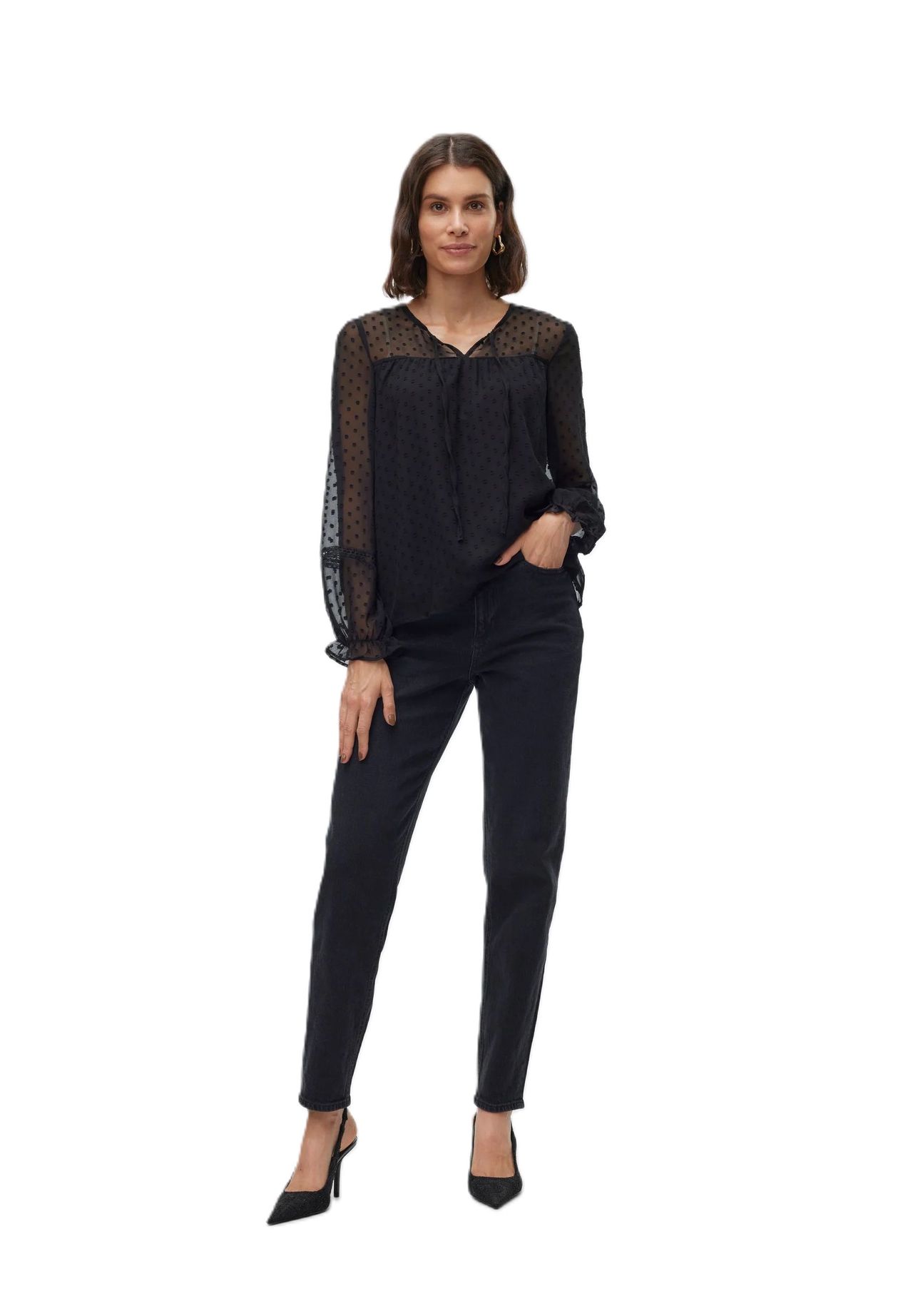 VERO MODA® Shirtbluse "Leah" Schlüsselloch-Ausschnitt für Damen Wochenangebot