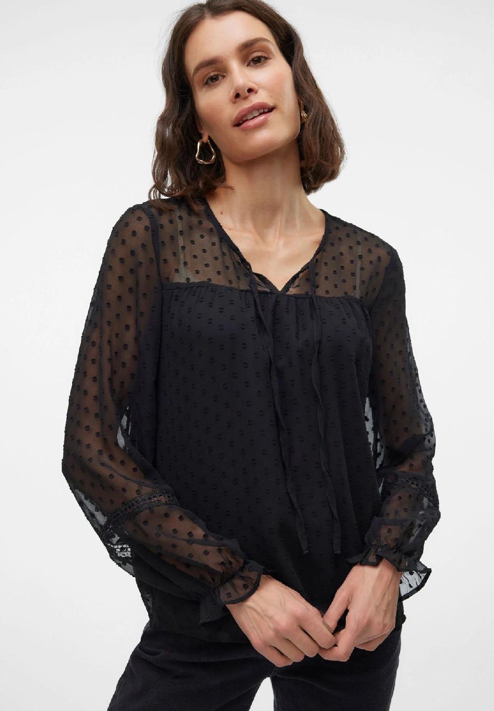 VERO MODA® Shirtbluse "Leah" Schlüsselloch-Ausschnitt für Damen Wochenangebot