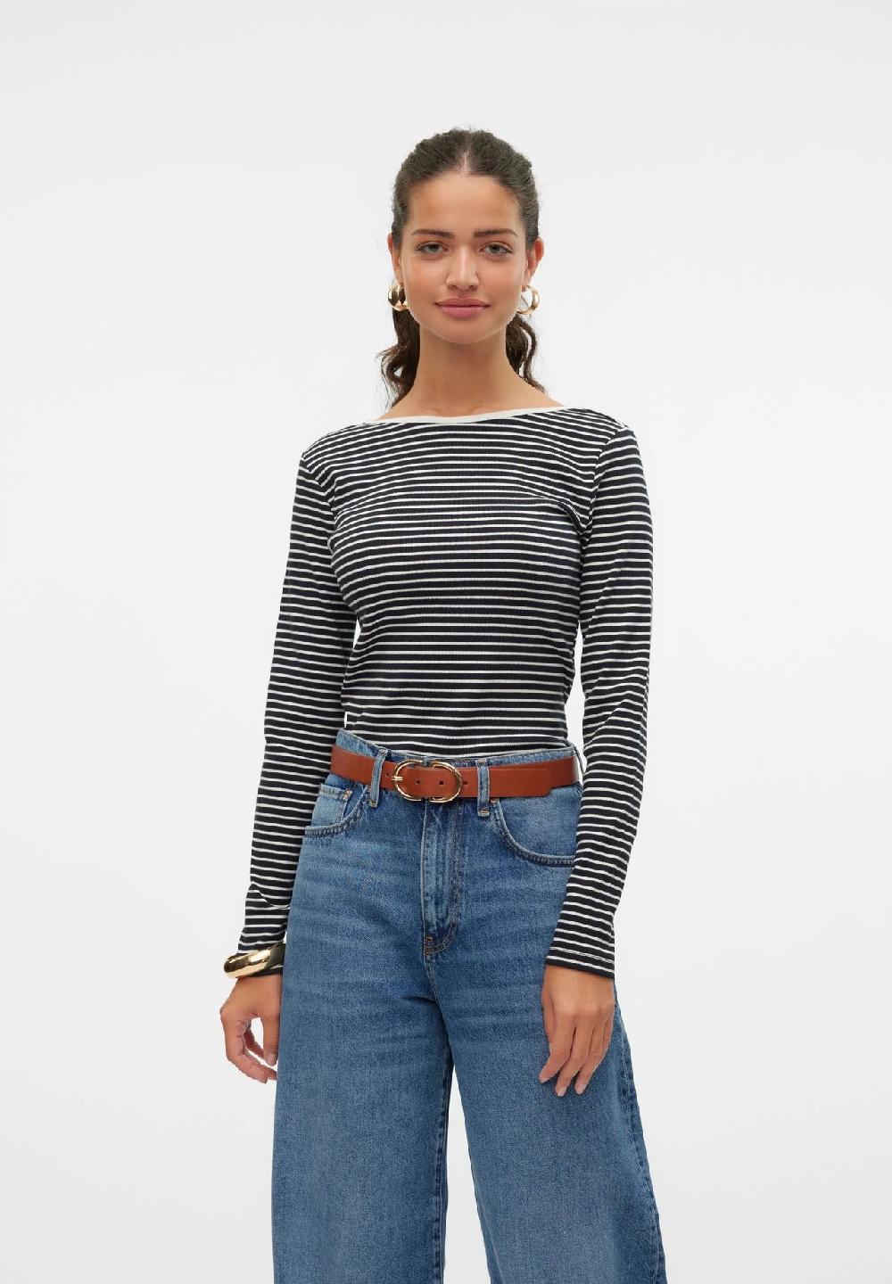 VERO MODA® Langarmshirt "Chloe" U-Ausschnitt für Damen Kostenlose Rückgabe