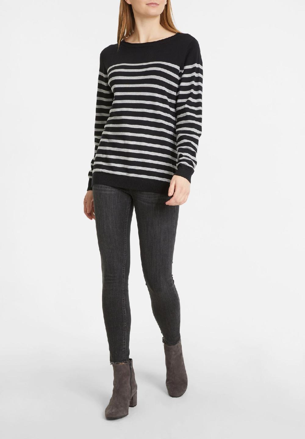 GALERIA essentials Pullover Rippbündchen Langarm Streifen für Damen Vierteljährliche Förderung