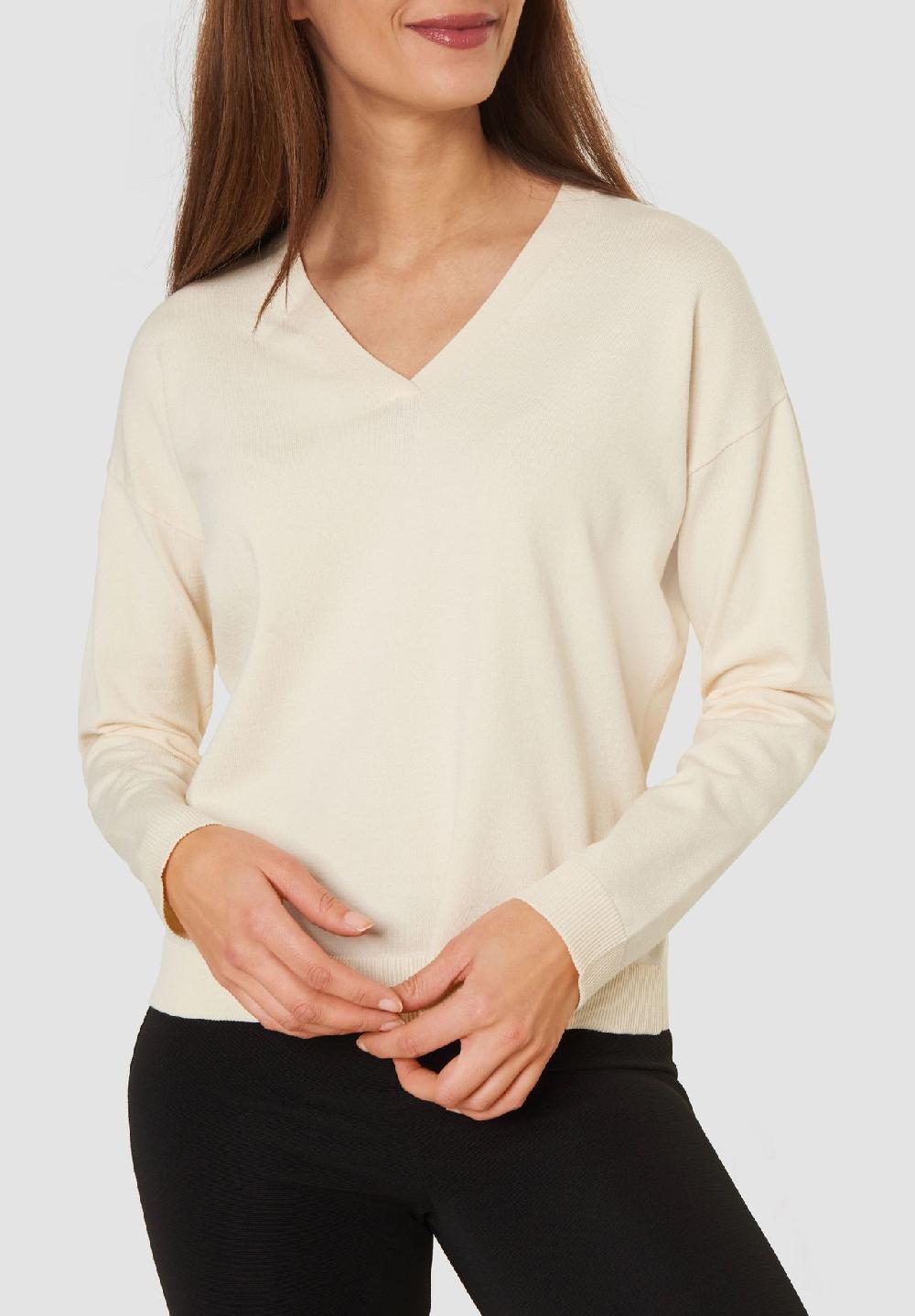 MANGUUN collection Pullover V-Ausschnitt Rippbündchen für Damen Super Rabatt