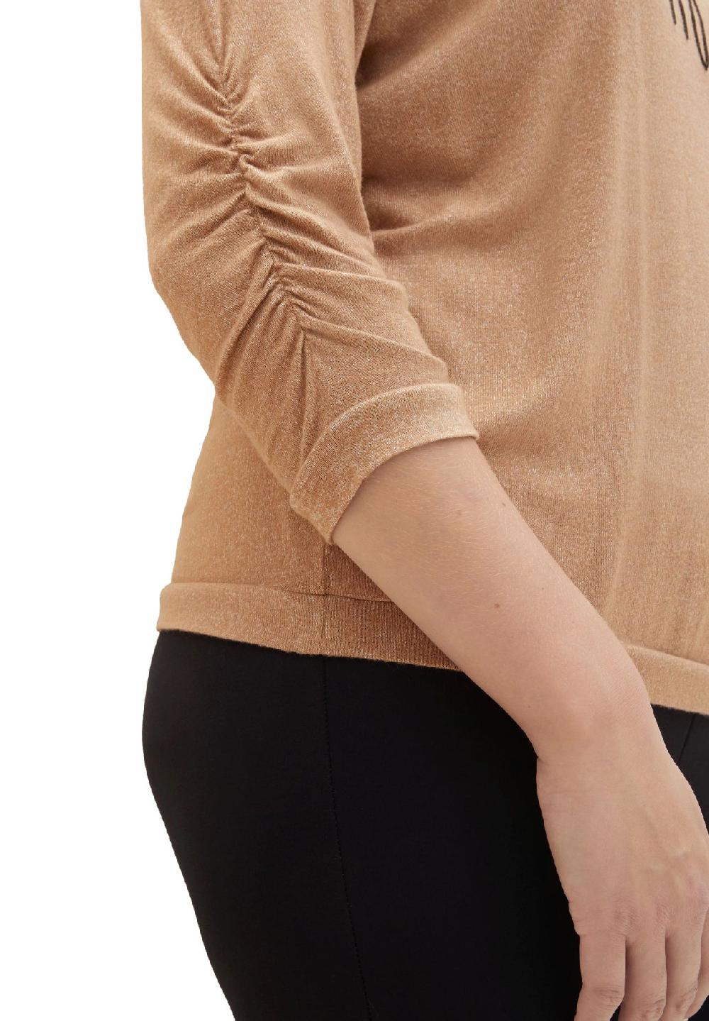TOM TAILOR plus Shirt 3/4-Arm Melange Raffung für Damen Begrenztes Angebot