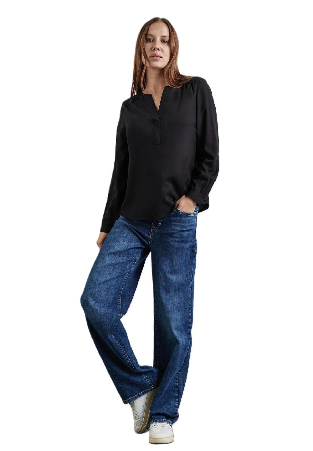 Street One Shirtbluse Split-Neck für Damen zollfrei