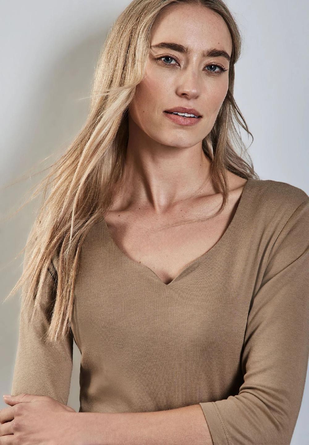 Street One T-Shirt 3/4-Arm Herzausschnitt für Damen Großer Ausverkauf