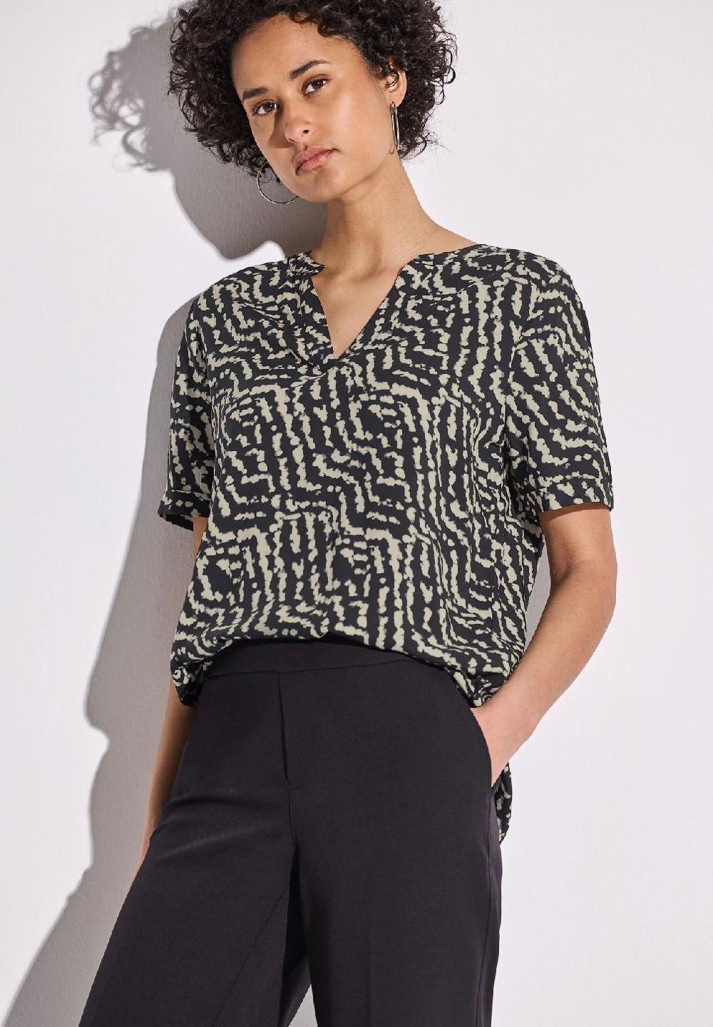 Street One Shirtbluse Split-Neck für Damen Top Angebot