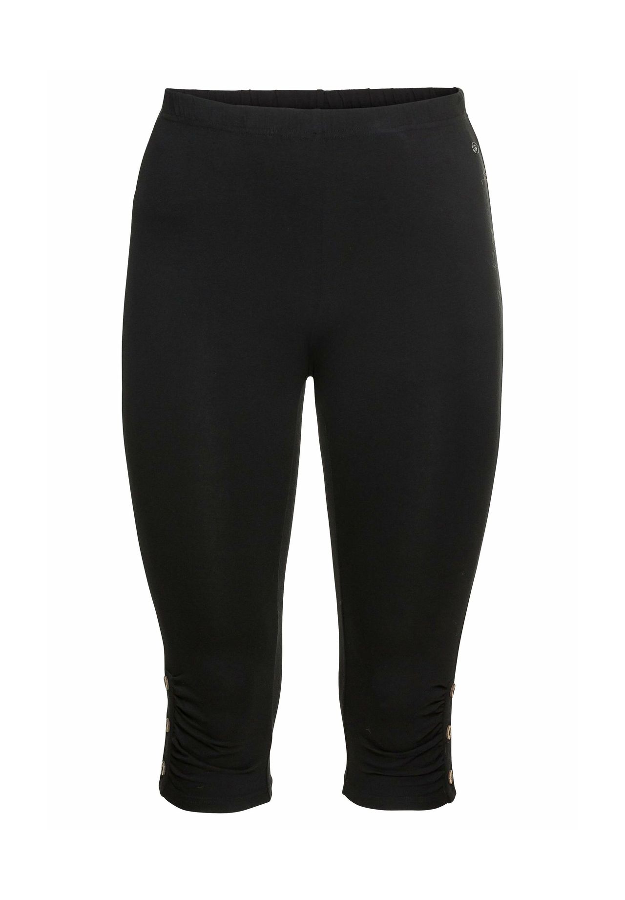 sheego Leggings mit Raffung und Deko-Knöpfen am Saum Online Outlet