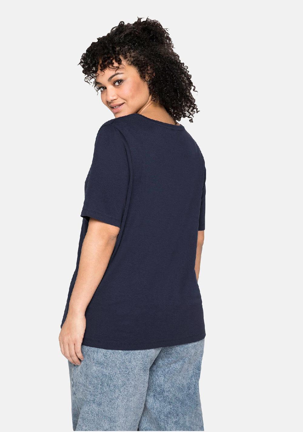sheego T-Shirt aus reiner Baumwolle Räumungsverkauf