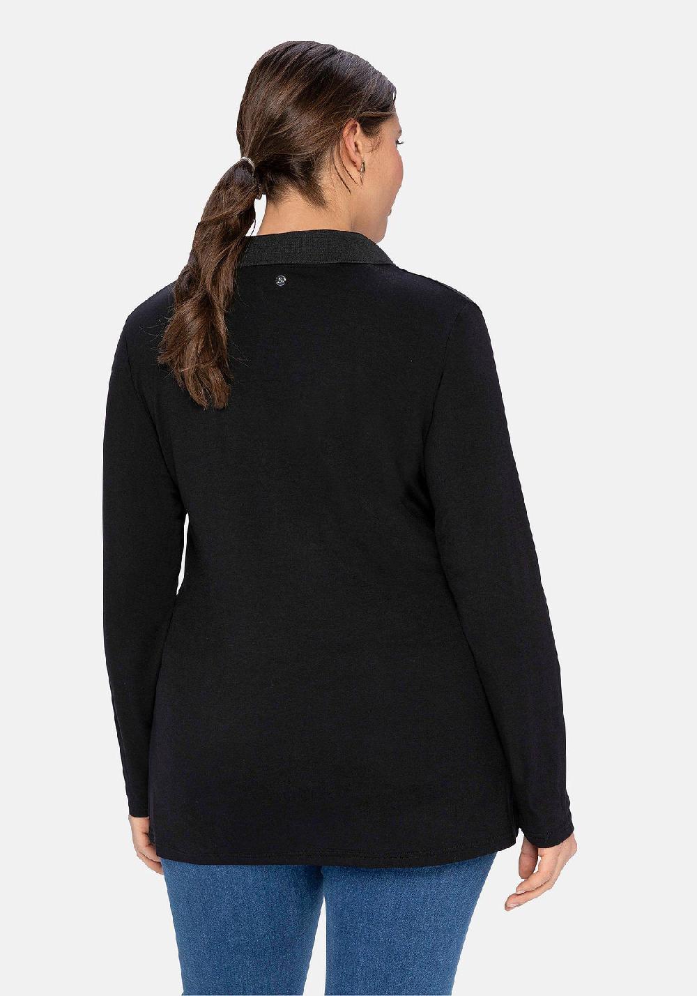 sheego Poloshirt mit offenem Polokragen Tägliche Deals