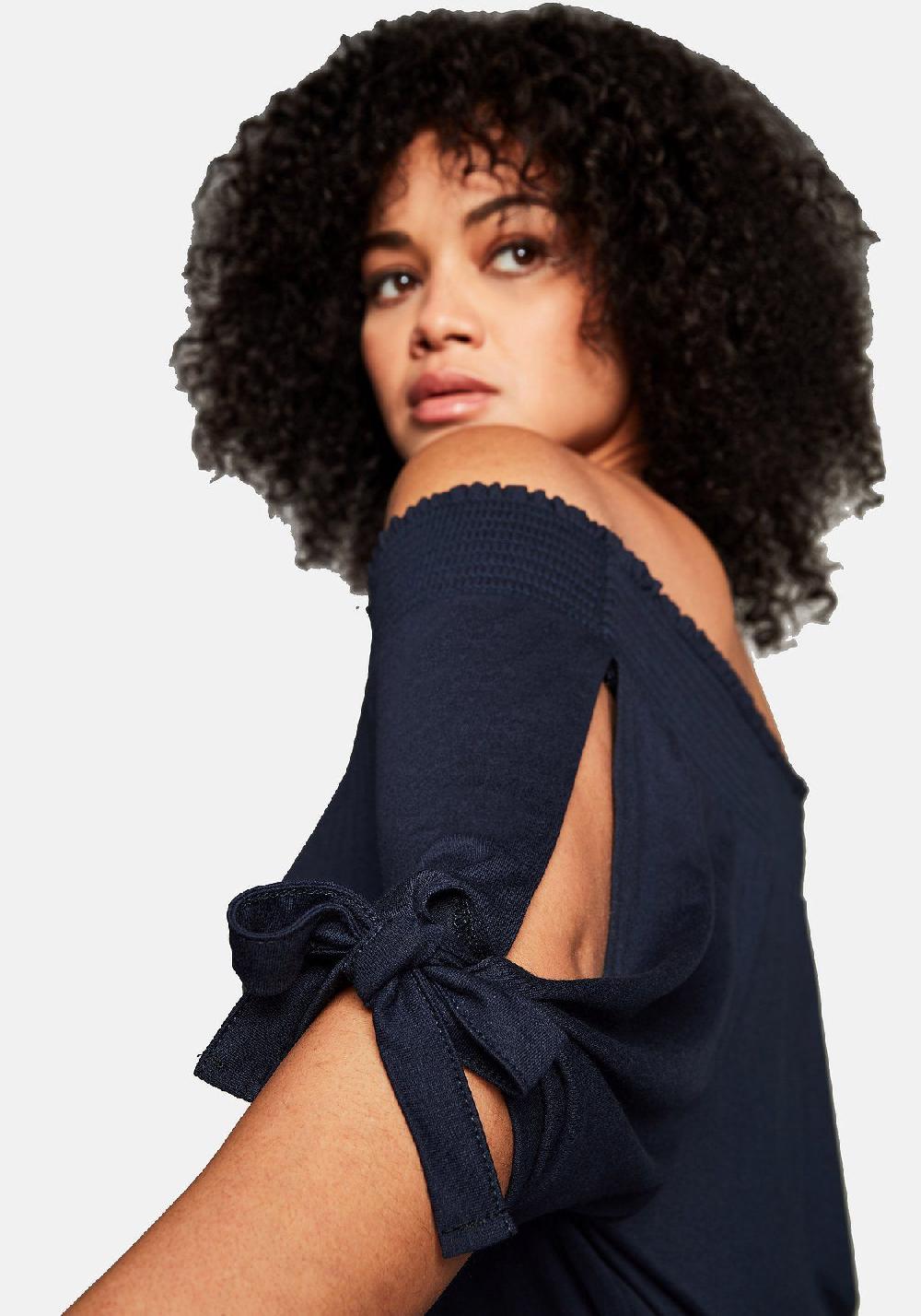 sheego Carmenshirt mit Smokeinsatz Sonderangebote