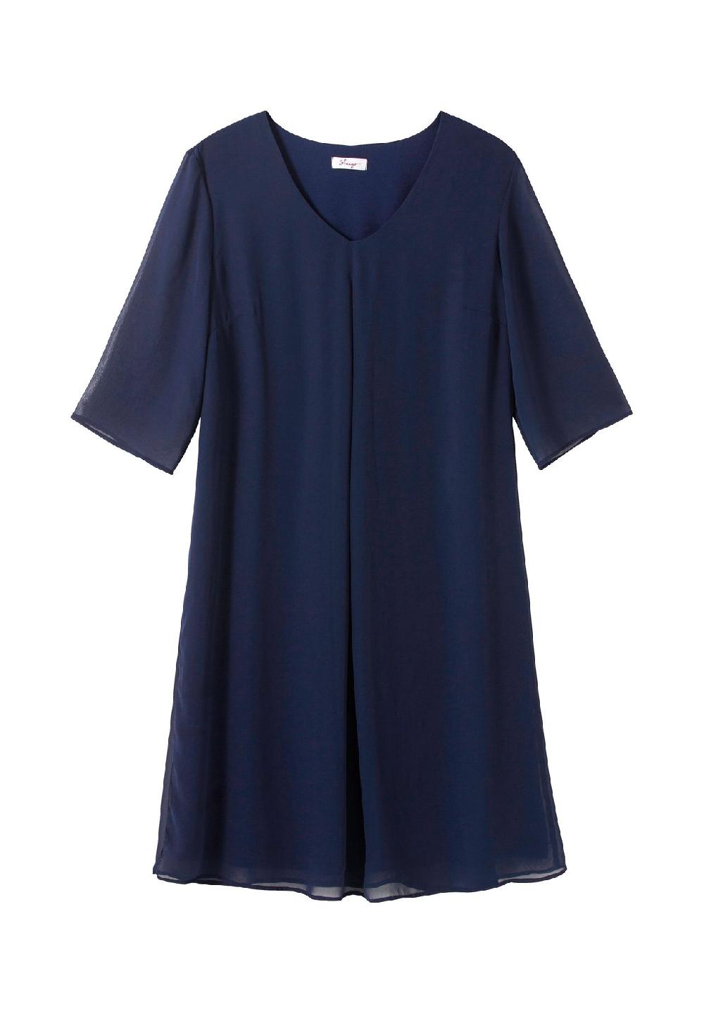 sheego Kleid im Layerlook aus Chiffon und Viskose Tiefpreis