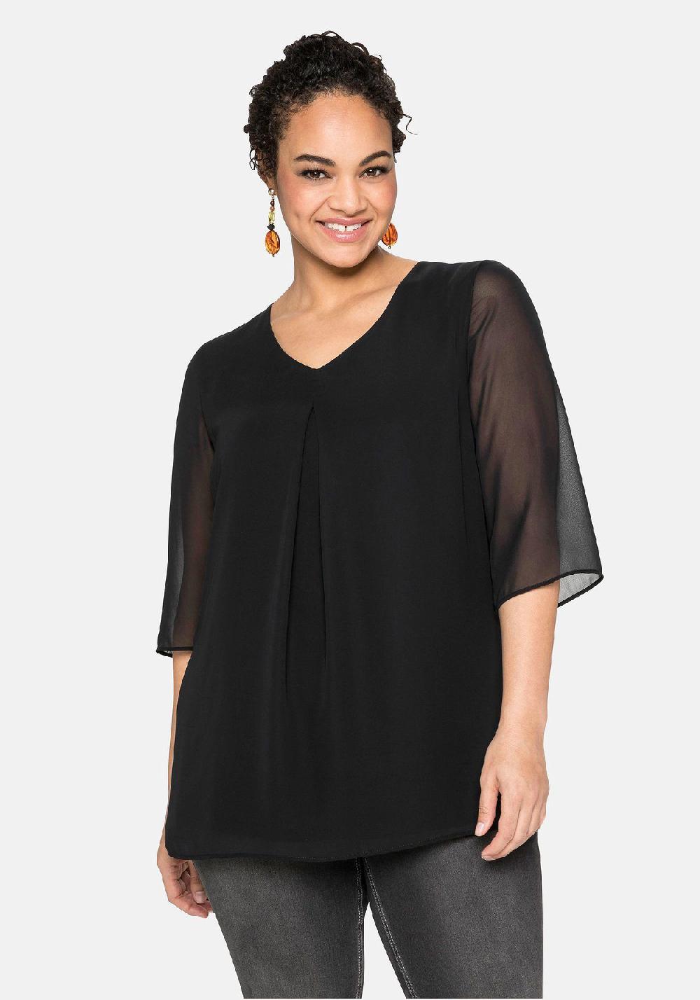 sheego Tunika im Lagenlook mit Chiffon Super Sparpreis