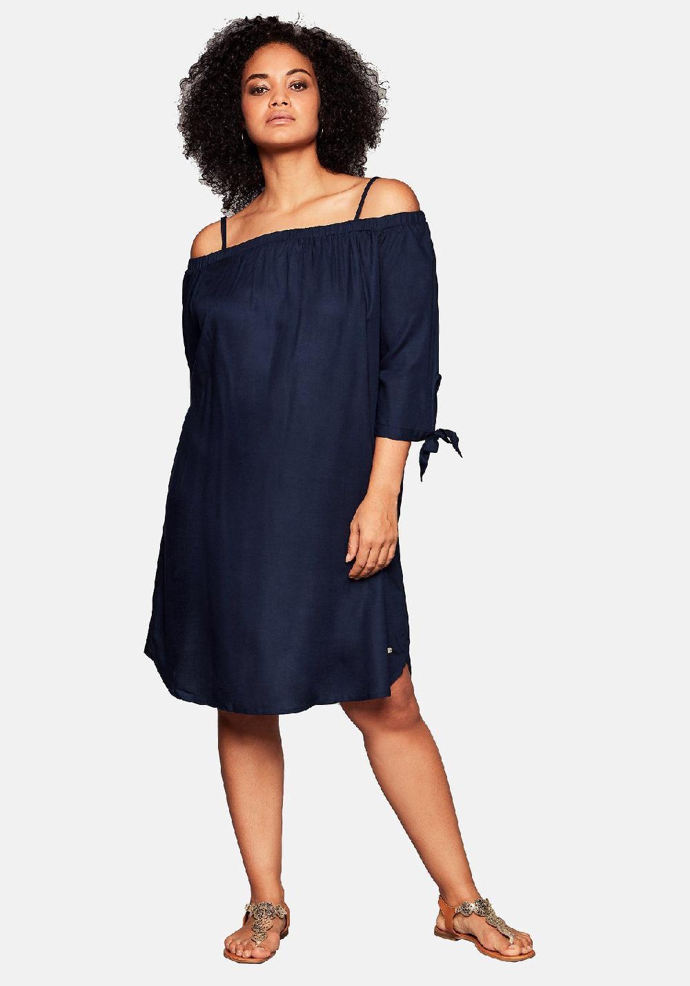 sheego Strandkleid im Carmen-Look mit schmalen Trägern Vierteljährliche Förderung