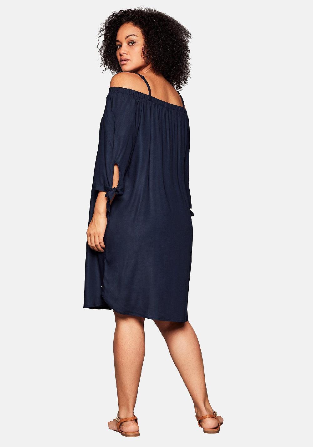 sheego Strandkleid im Carmen-Look mit schmalen Trägern Vierteljährliche Förderung