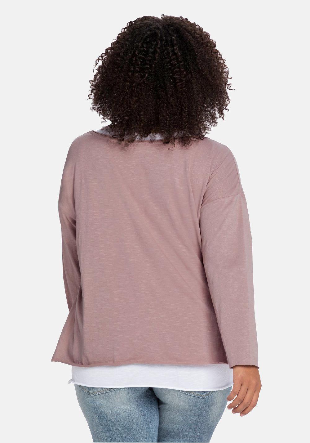 sheego by JoeBrowns Langarmshirt mit kontrastfarbenem Tanktop Discount Store für neue Produkte