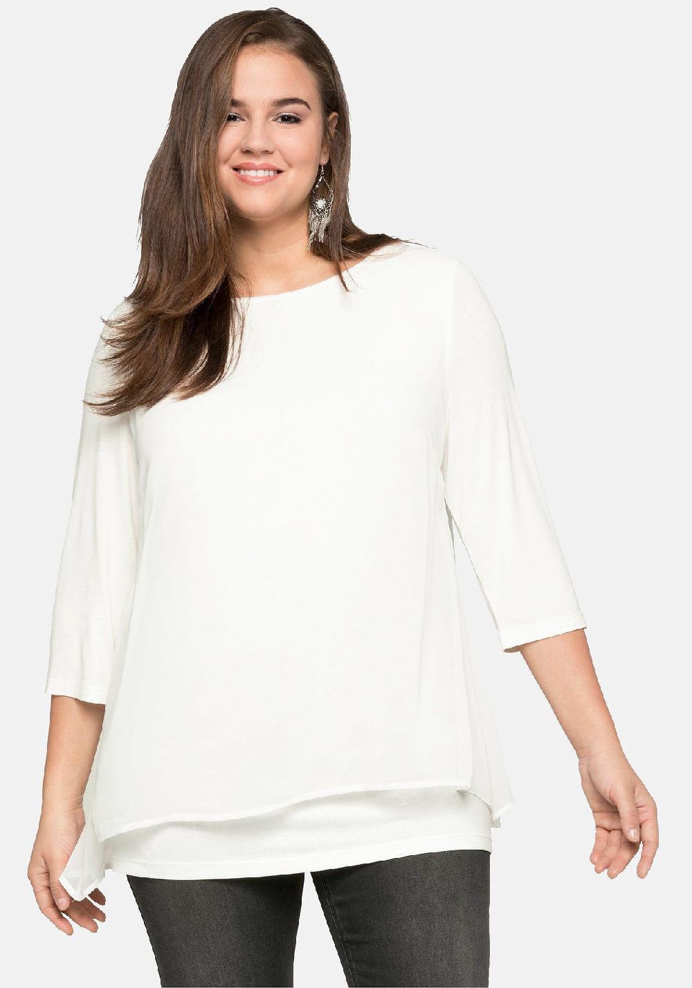 sheego Blusenshirt in leichter A-Linie mit Zipfelsaum Fabrikladen