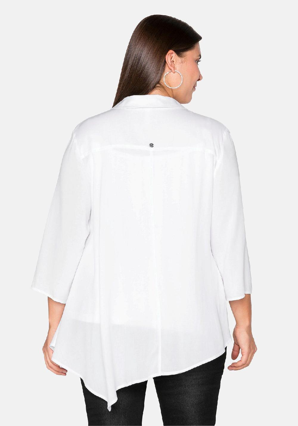 sheego Bluse mit asymmetrischem Saum in Zipfelform Im Verkauf