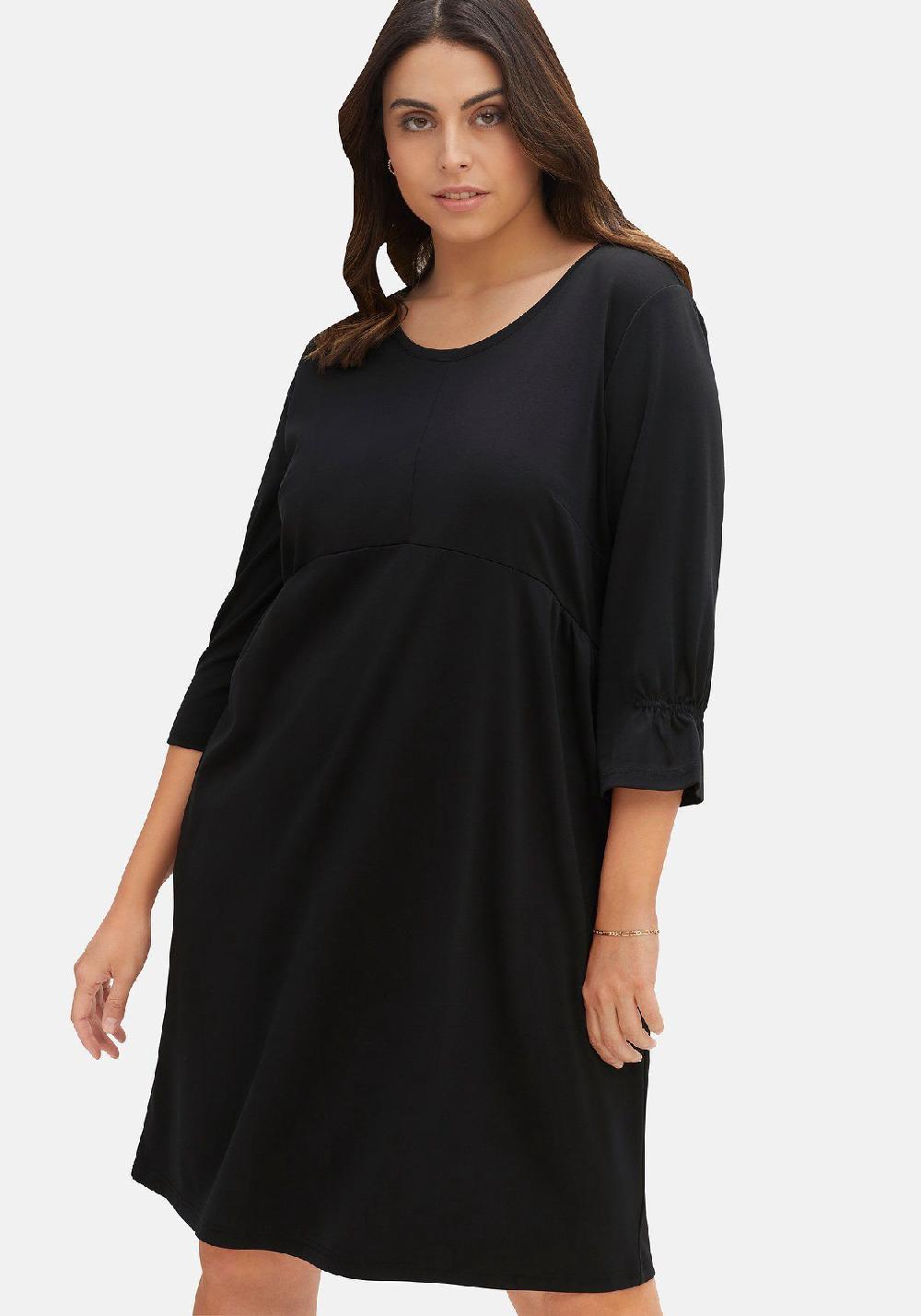 sheego Shirtkleid mit gerafften 3/4-Ärmeln Verkauf