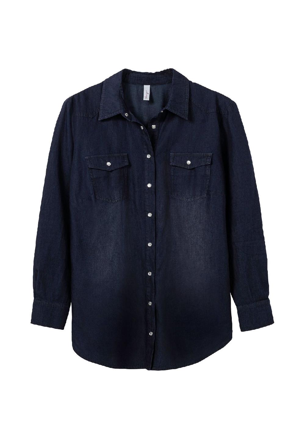sheego Jeansbluse mit Knopfleiste und Brusttaschen Günstiger Verkauf