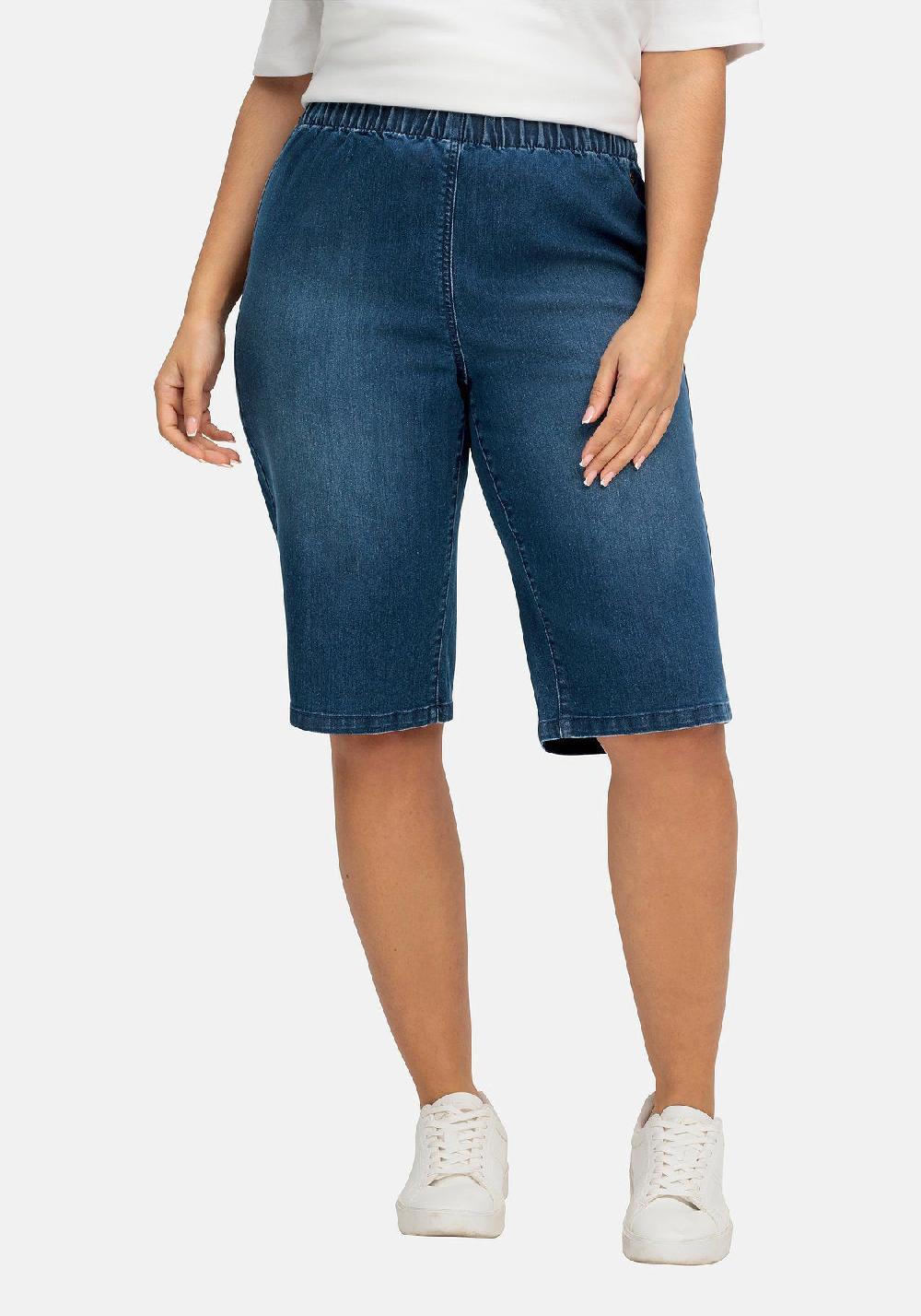 sheego Jeans-Bermudas mit Gummibund im Doppelpack Fabrikverkauf