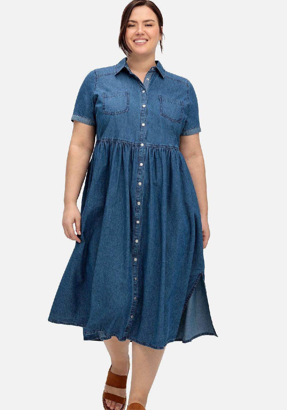 sheego Jeanskleid mit Blusenkragen und Teilungsnaht Meist gekauft