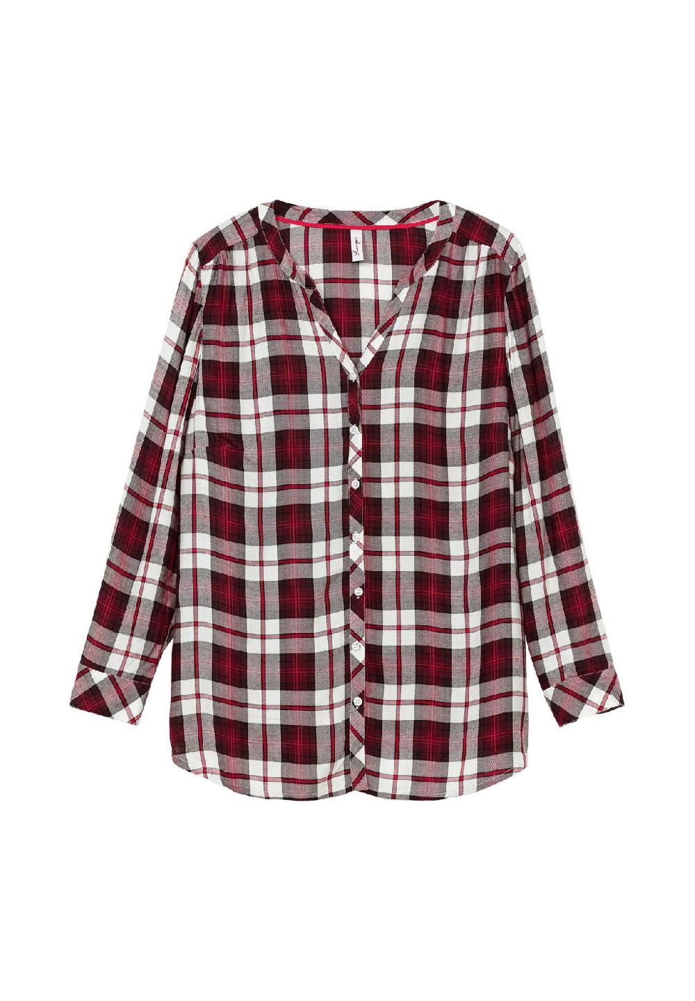 sheego Karierte Bluse mit Rundhalsausschnitt Flash Sale