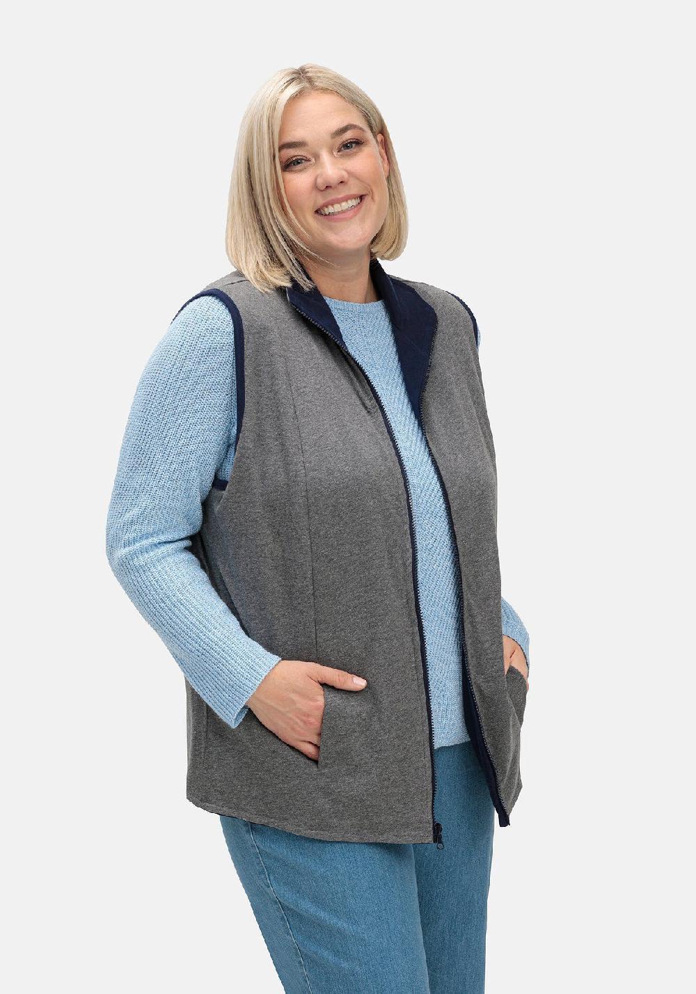 sheego Wendeweste zum Wenden mit Umlegekragen Online Shopping