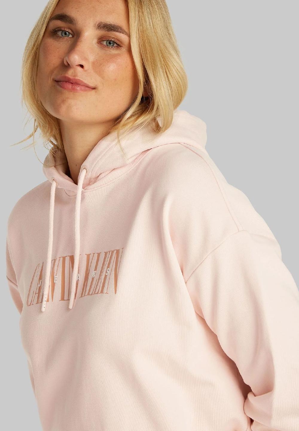 Calvin Klein Jeans Hoodie Rippbündchen Baumwolle für Damen Exklusivangebot